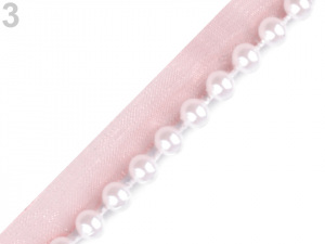 Polyesterový prýmek / paspulka s perlami šíře 10 mm