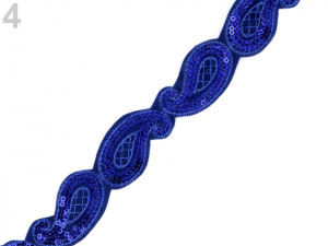 Flitrový prýmek šíře 30 mm nažehlovací, paisley