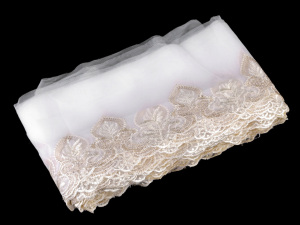 Vyšívaný prýmek na monofilu šíře 16 cm