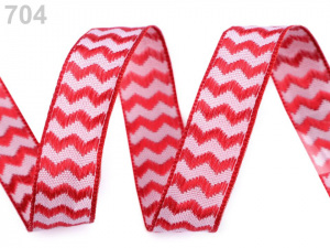 Stuha s drátem šíře 15 mm chevron