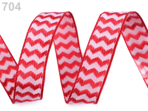 Stuha s drátem šíře 15 mm chevron