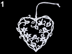 Kovové srdce, motýl k zavěšení