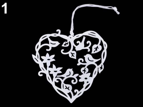 Kovové srdce, motýl k zavěšení