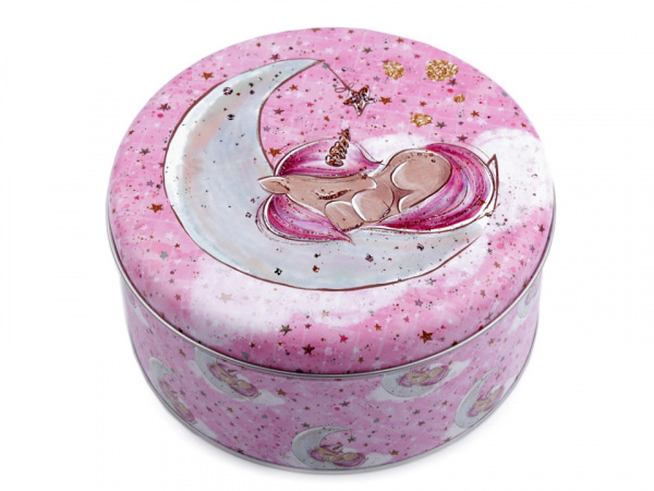 Plechová krabička střední - jednorožec, mořská panna