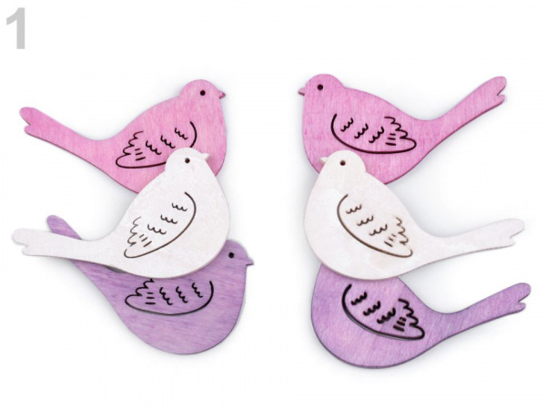 Dřevěný motýl, ptáček k zavěšení / k nalepení