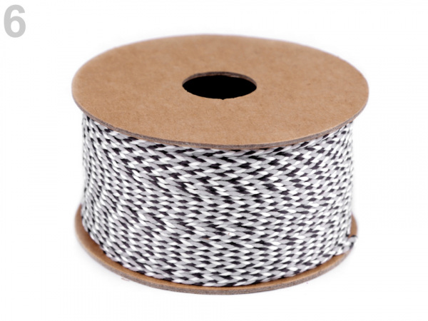 Splétaná plochá šňůra / provázek šíře 2,5 mm