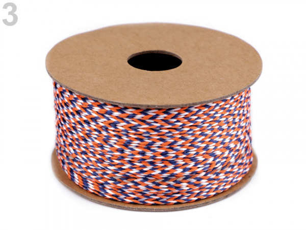 Splétaná plochá šňůra / provázek šíře 2,5 mm