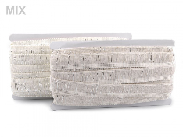 Bavlněné třásně s lurexem šíře 25 mm