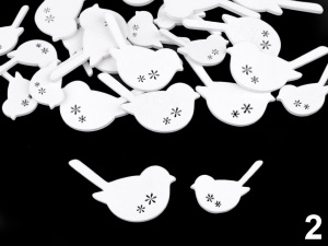 Dřevěné srdce, ptáček, motýl, květ k nalepení / k domalování