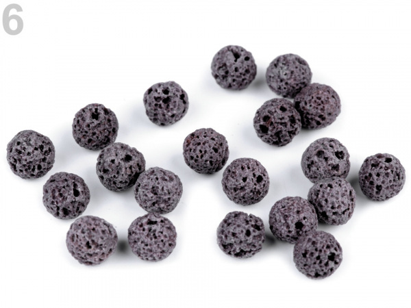 Láva syntetická, barvená Ø8 mm