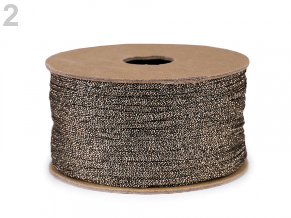 Lurexová šňůrka plochá / provázek šíře 2,5 mm