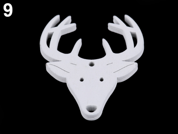 Dřevěné dekorace vánoční vločka, hvězda, stromeček, zvoneček, koník, sob k zavěšení / k nalepení