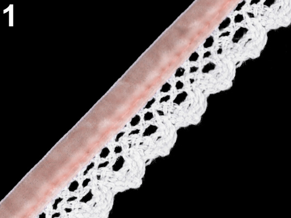 Krajka paličkovaná se sametkou šíře 25 mm