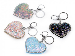 Přívěsek na kabelku / klíče srdce s AB efektem