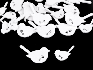 Dřevěné srdce, ptáček, motýl, květ k nalepení / k domalování