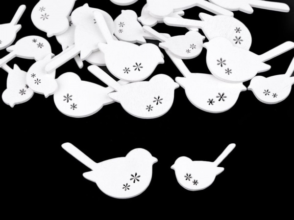 Dřevěné srdce, ptáček, motýl, květ k nalepení / k domalování