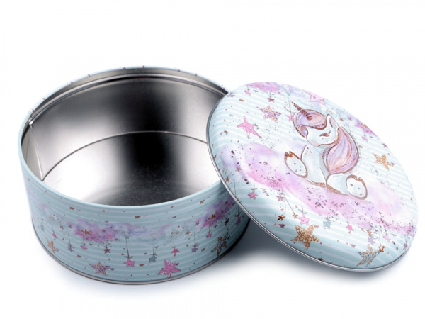 Plechová krabička střední - jednorožec, mořská panna