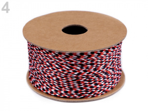 Splétaná plochá šňůra / provázek šíře 2,5 mm
