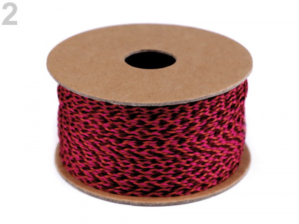 Splétaná plochá šňůra / provázek šíře 2,5 mm