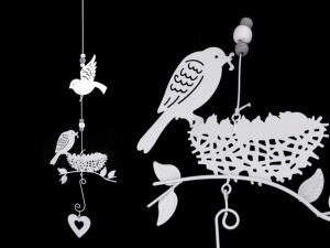 Kovová dekorace / girlanda ptáčci k zavěšení