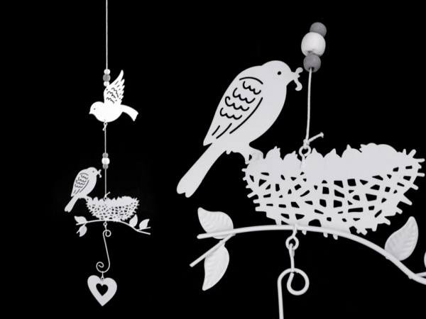 Kovová dekorace / girlanda ptáčci k zavěšení