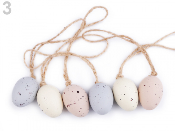 Velikonoční křepelčí vajíčka s jutovým provázkem