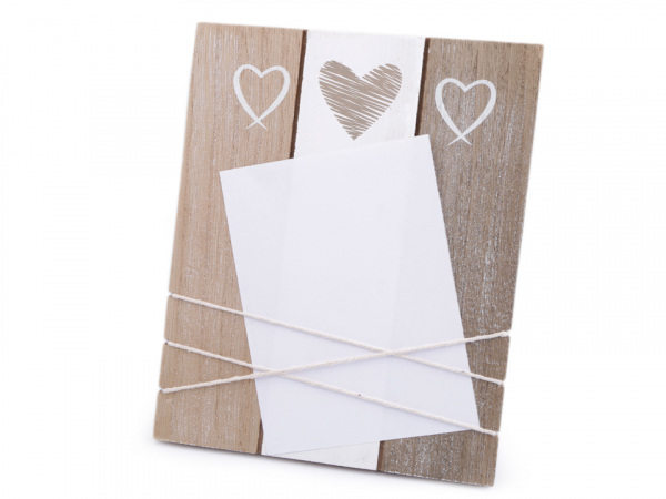 Dřevěný rámeček na foto / vzkazy 17x22 cm