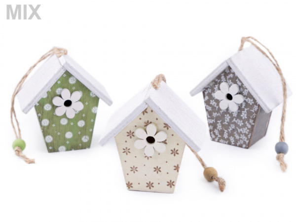 Dřevěná ptačí budka dekorační