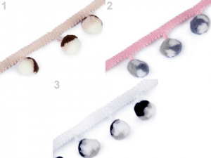 Prýmek šíře 25 mm s multicolor bambulkami Ø15 mm