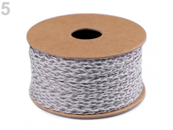 Splétaná plochá šňůra / provázek šíře 2,5 mm