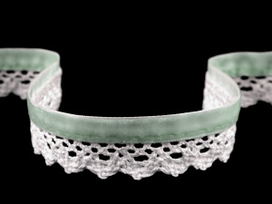 Krajka paličkovaná se sametkou šíře 25 mm