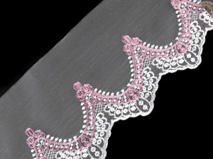 Vyšívaný prýmek na monofilu šíře 17,5 cm