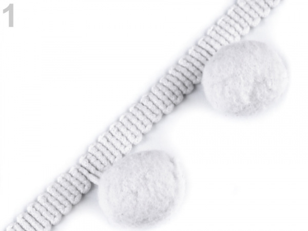 Prýmek šíře 35 mm s velkými bambulkami Ø20 mm