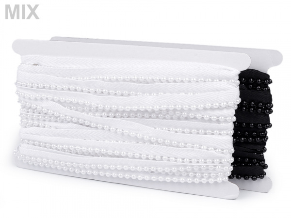 Prýmek / paspulka s perlami šíře 13 mm