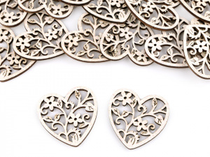 Dřevěné srdce s glitry