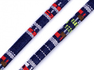 Šňůra plochá šíře 7 mm indiánský motiv