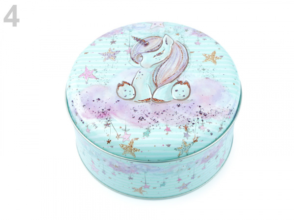 Plechová krabice malá - jednorožec, mořská panna