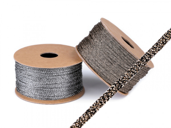 Lurexová šňůrka plochá / provázek šíře 2,5 mm