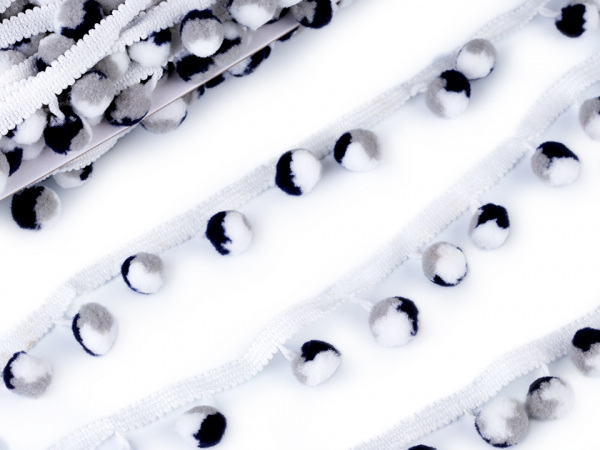 Prýmek šíře 25 mm s multicolor bambulkami Ø15 mm