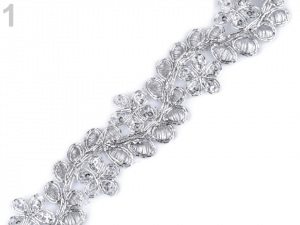 Prýmek na monofilu s flitry šíře 35 mm