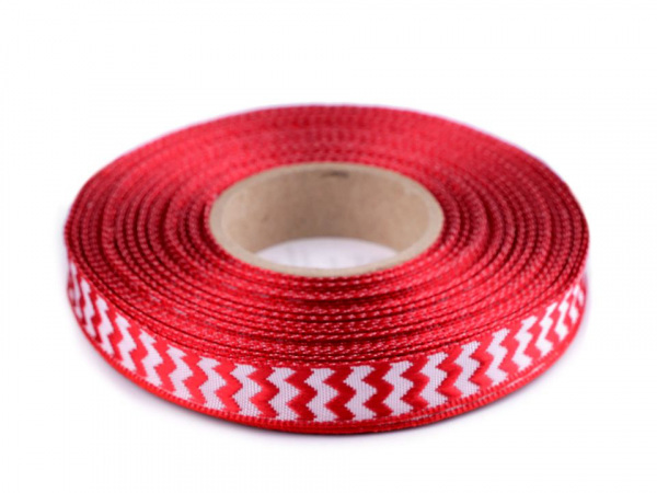 Stuha s drátem šíře 15 mm chevron