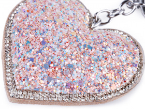 Přívěsek na kabelku / klíče srdce s AB efektem