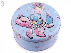 Plechová krabička střední - jednorožec, mořská panna