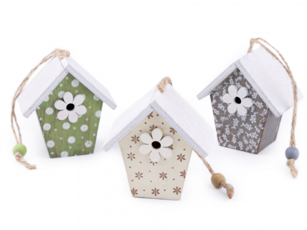 Dřevěná ptačí budka dekorační