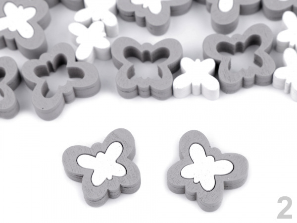 Dřevěný motýl dvoudílný