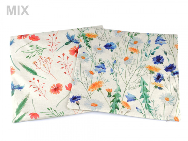 Povlak na polštář luční květy 44x44 cm