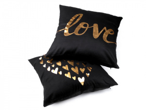 Povlak na polštář srdce, love 45x45 cm 2. jakost