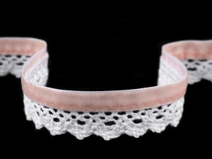 Krajka paličkovaná se sametkou šíře 25 mm