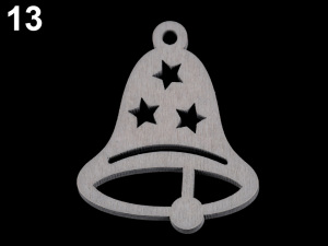 Dřevěné dekorace vánoční vločka, hvězda, stromeček, zvoneček, koník, sob k zavěšení / k nalepení