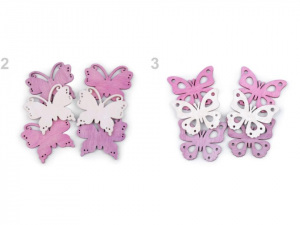 Dřevěný motýl, ptáček k zavěšení / k nalepení